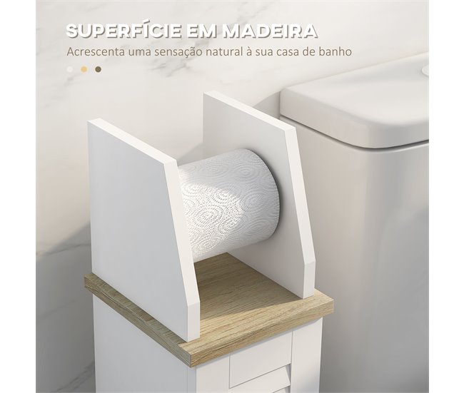 Armario de Baño MDF kleankin, hogar - baño 18 Blanco