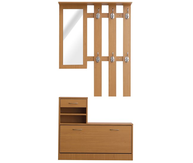 Conjunto Muebles de Entrada Tablero de partículas HOMCOM 90 Blanco
