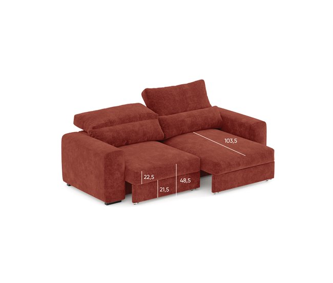 Sofá LANDON convertible en cama Marron