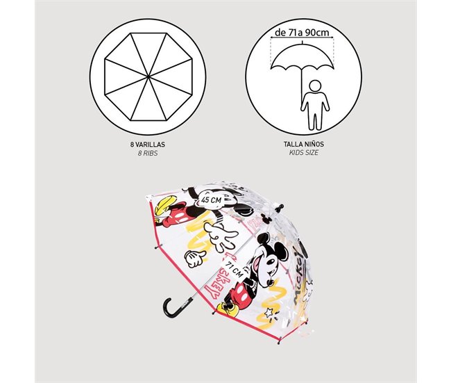 Set de Mochila GUARDERÍA Minnie + Paraguas Burbuja de Mickey Mouse Multicolor