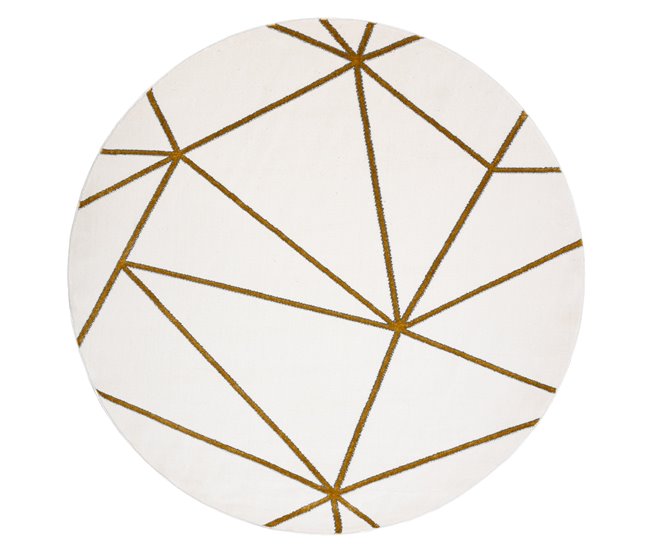 Alfombra EMERALD exclusivo 1013 circulo - glamour 120x120 Crema