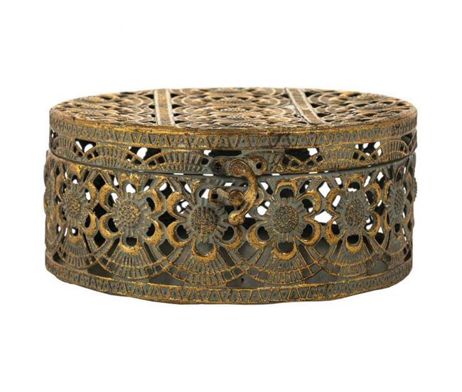 Caja Joyero de metal Dorado