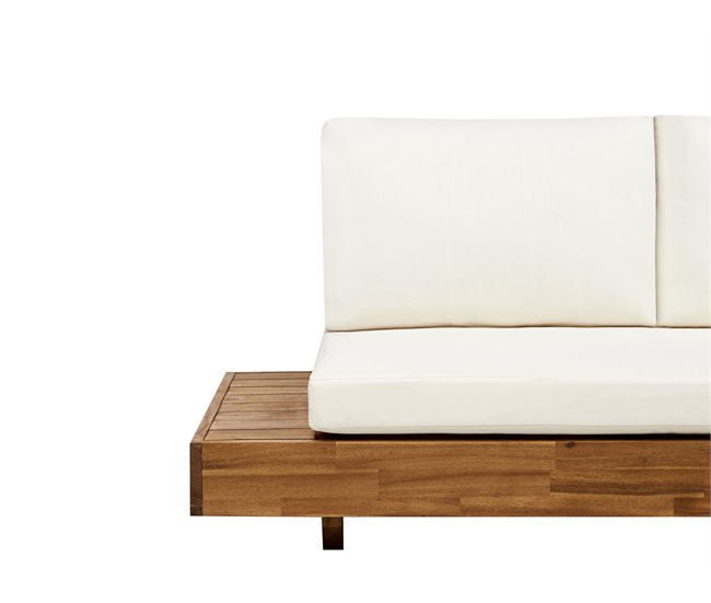 Beliani Sofá de jardín Madera de acacia con certificado FSC® MARETTIMO Blanco/ Madera