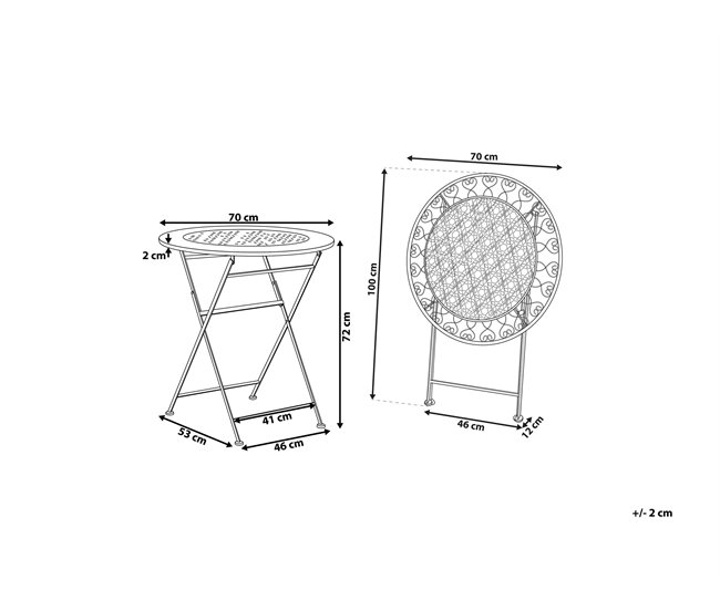 Beliani Mesa redonda TRIESTE Beige