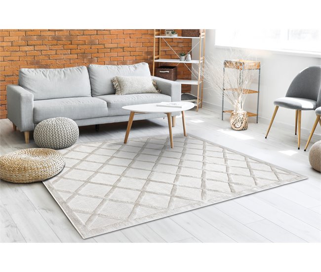 Alfombra SANTO sisal 58365 enjerado 120x170 Crema