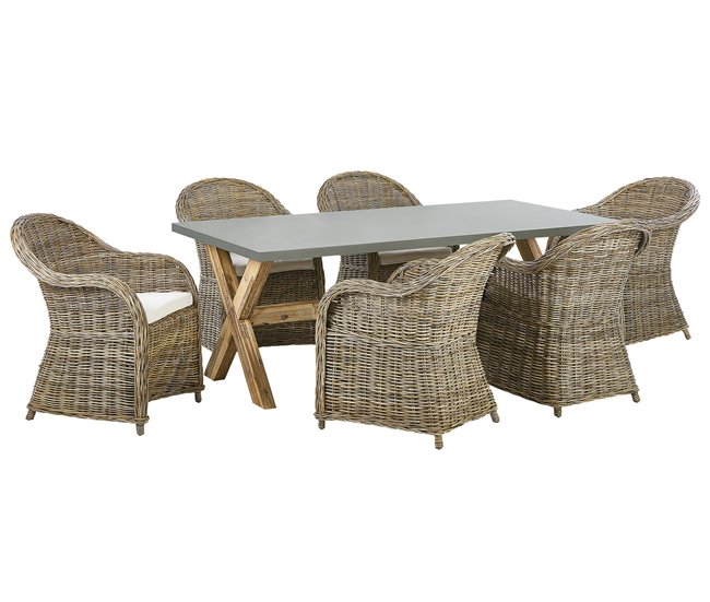 Beliani Conjunto de comedor SUSUA/OLBIA Natural