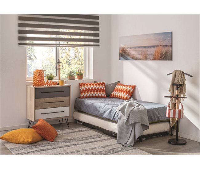 Base de cama tapizada 3D CANGURO 90X190 Madera