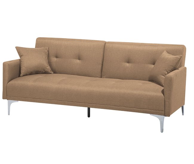 Beliani Sofá cama Poliéster LUCAN Beige