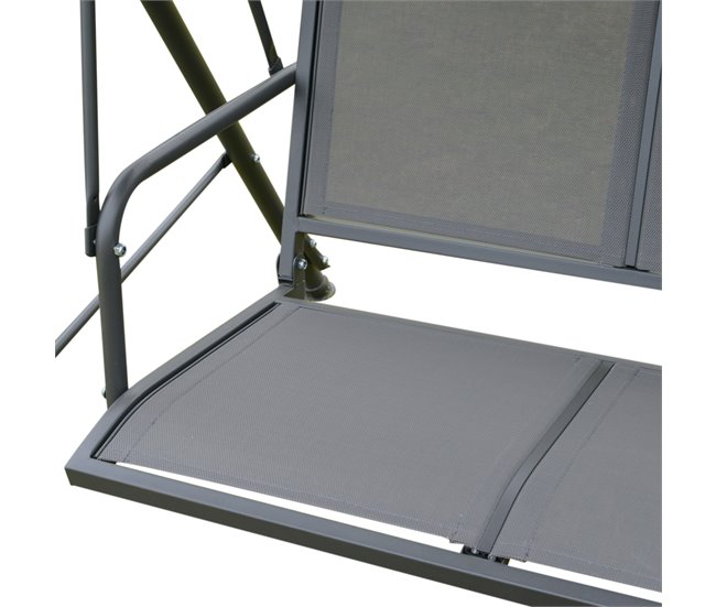 Columpio de Jardín Acero, Poliéster Outsunny Gris