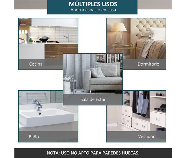 Kit Instalacion Puerta Corredera Acero Inoxidable HOMCOM 2 Plateado
