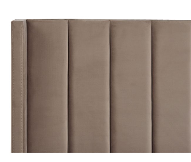 Beliani Cama con somier Terciopelo VILLETTE 165x222 Azul Marino
