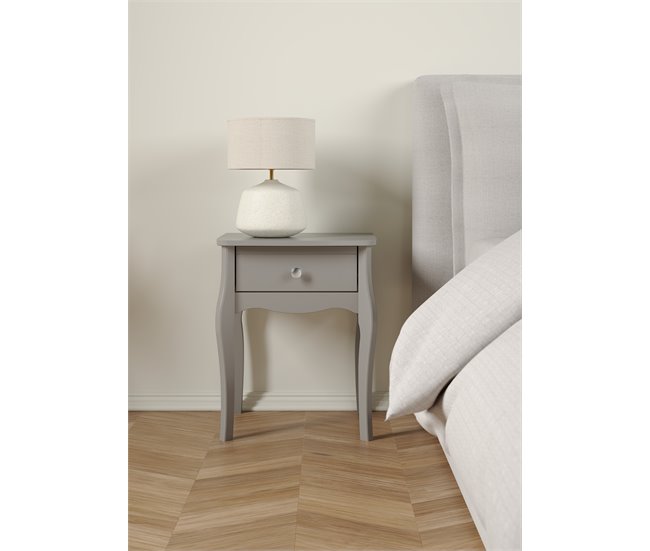 Mesita de noche BAROQUE 1 cajón 35x55cm Gris