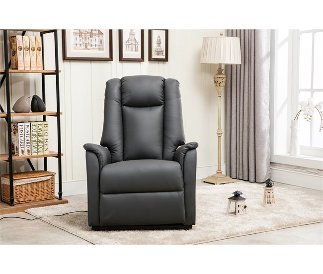 Sillón relax eléctrico piel sintética MAX Antracita