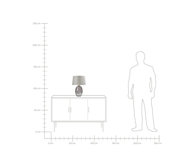 Beliani Lámpara de mesa BONELLI Gris