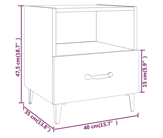 2 Mesitas de Noche 40 Blanco