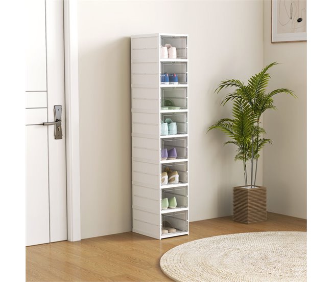 Cajas para Zapatos Plástico HOMCOM, hogar - muebles de recibidor Blanco