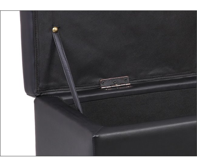 Corium Banco Ottomane para almacenaje tapizado cuero sintético 119x38 Negro