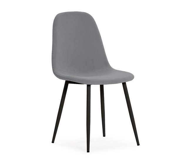 Set de 1 mesa y 4 sillas MINKA Blanco/ Gris