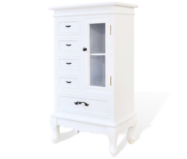 Aparador cajones estantes 4402197 Blanco/ Beige