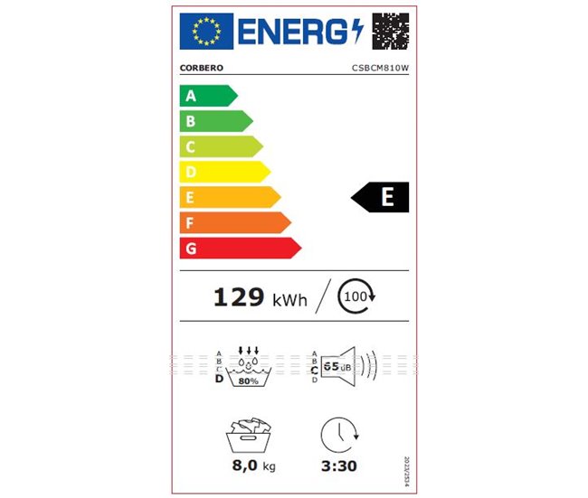 Secadora bomba de calor CORBERÓ CSBCM810W 8kg Blanco