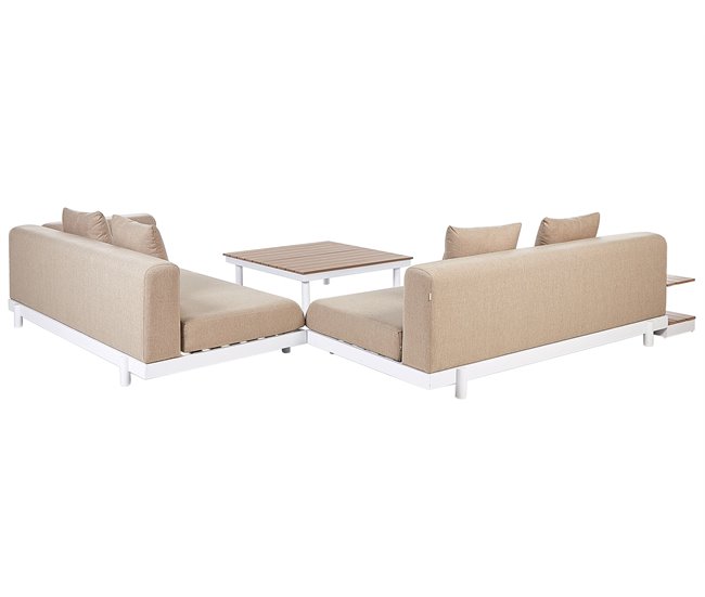 Beliani Conjunto de jardín Poliéster MISSANELLO Beige
