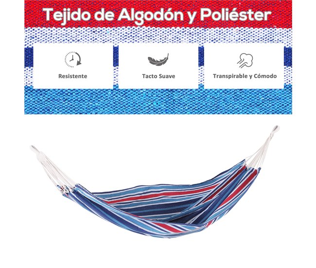 Hamaca para Colgar Algodón Outsunny Multicolor