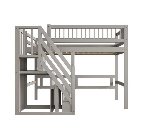 Cama alta para niños 142x205 Gris