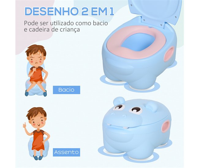 Orinal Infantil TPE, Plástico HOMCOM Azul