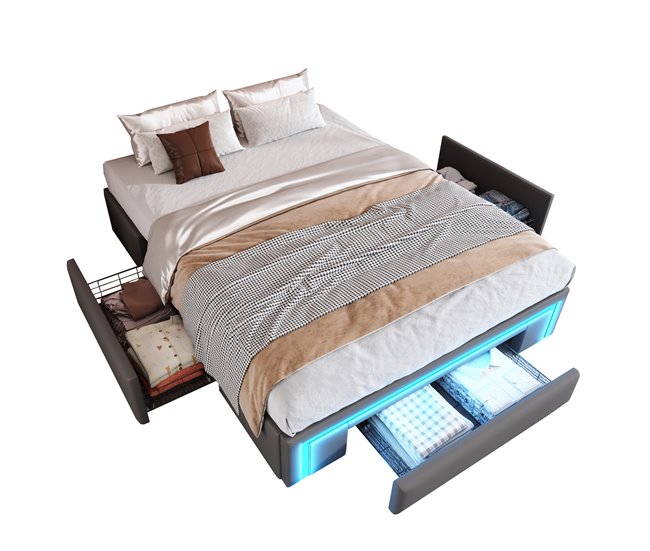 Camas de matrimonio 160x200 Gris