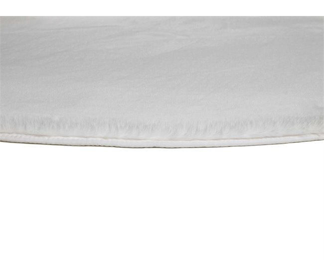 Alfombra lisa lavable de pelo alto FOX - ATTICGO 120x120 Blanco
