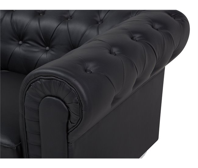Beliani Sillón CHESTERFIELD Negro