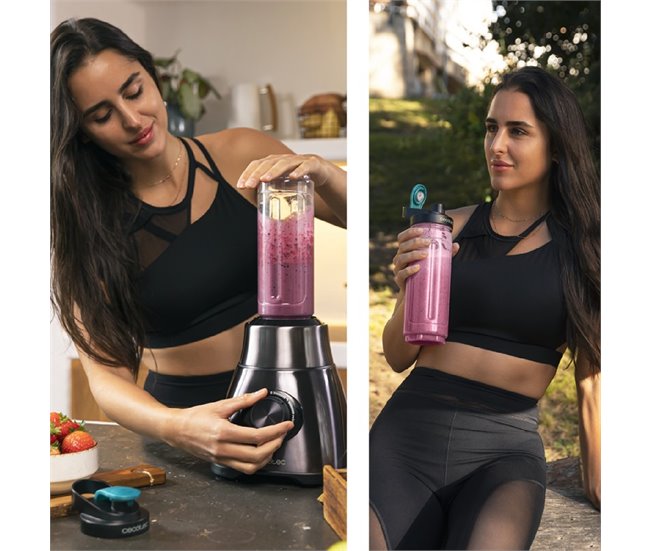 Cecotec Batidora de vaso Power Black Titanium 2500MAX Go Negro