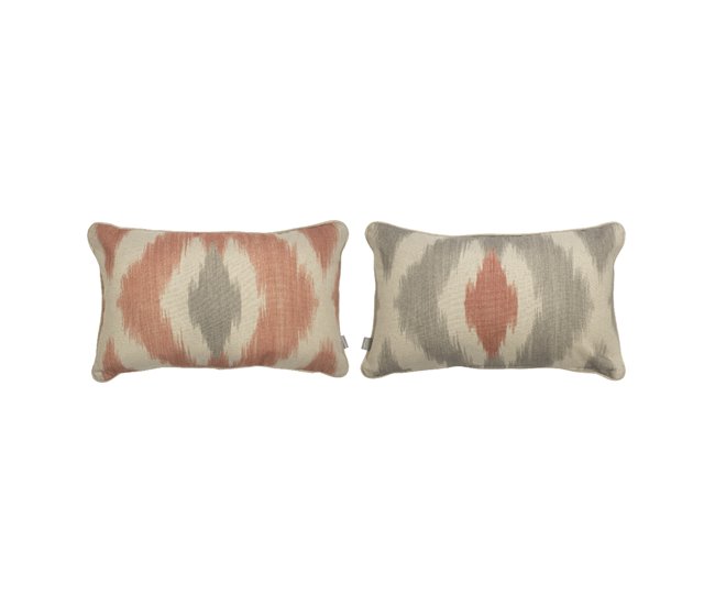 2 Fundas de cojín decorativo 85% algodón 15% lino FORMENTERA Rosa