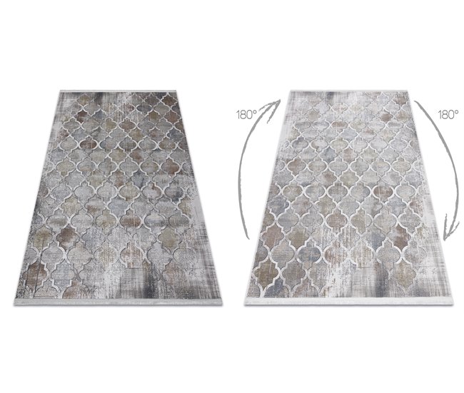 Alfombra LUCE 75 moderna Trébol marroquí­ vintage Structural 77x150 Gris