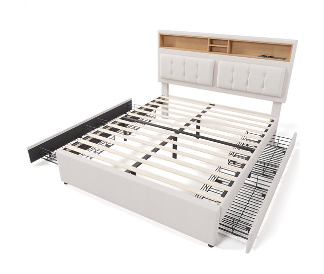 Camas de matrimonio 164x204 Beige