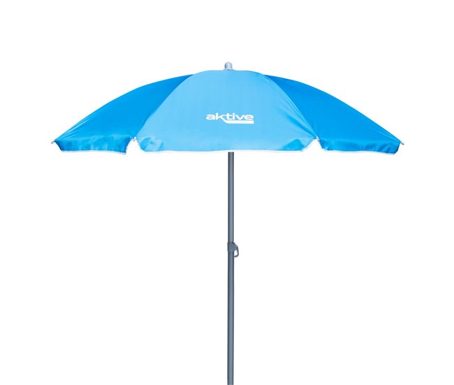 Sombrilla playa antiviento con mástil inclinable y protección UV50 Aktive Azul