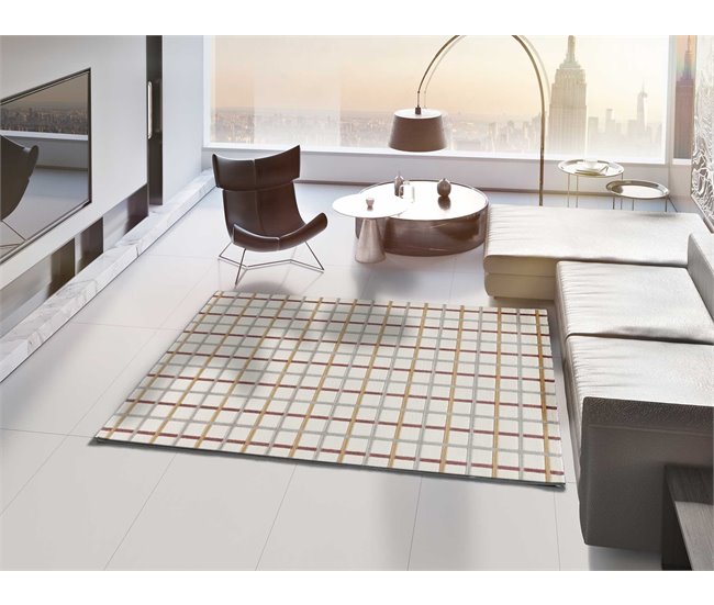 Alfombra de cuadros con relieve KARISMA - ATTICGO 133x190 Gris