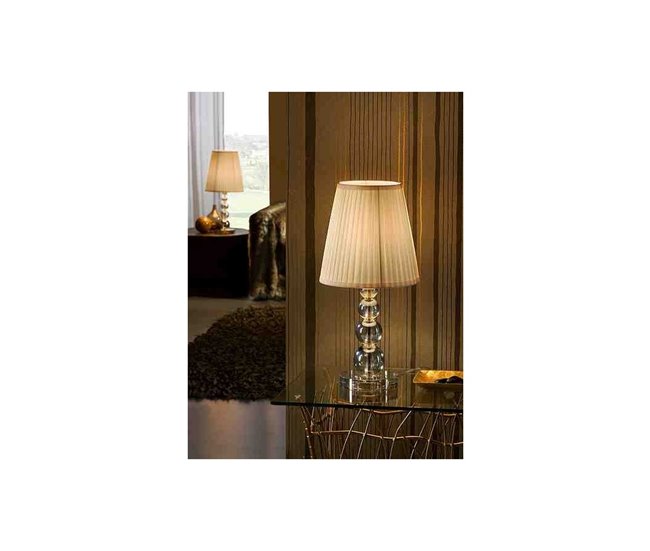Lámpara Sobremesa Cristal Serie Mercury Beige