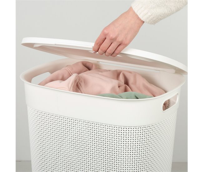 Curver Cesto de ropa sucia Filo 55L con tapa Blanco