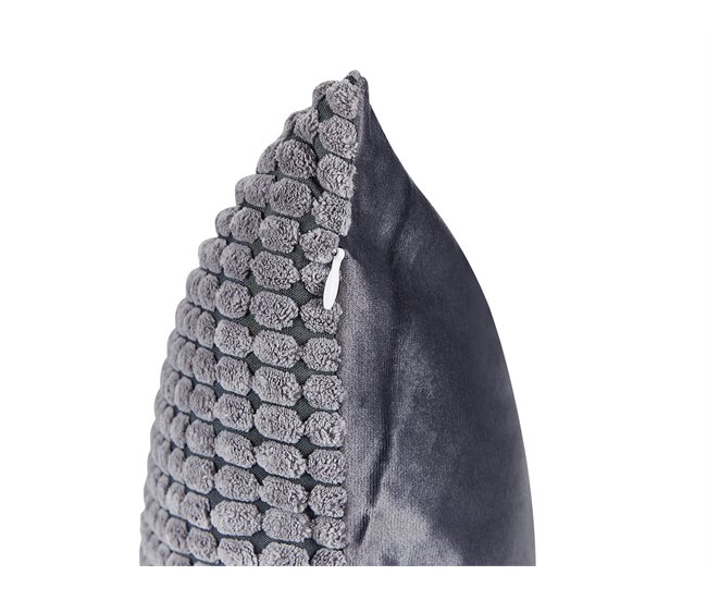 Beliani Cojín decorativo ASPIDISTRA Gris Oscuro