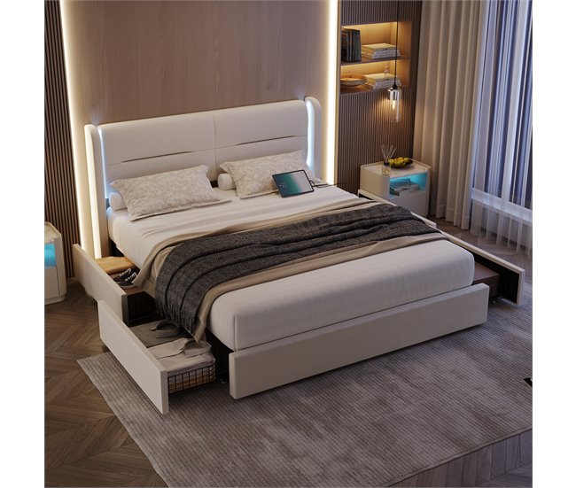 Camas de matrimonio 170x218 Beige