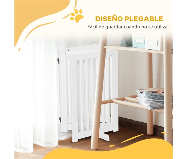 Barrera para Perros MDF PawHut, mascotas - accesorios para perros Blanco
