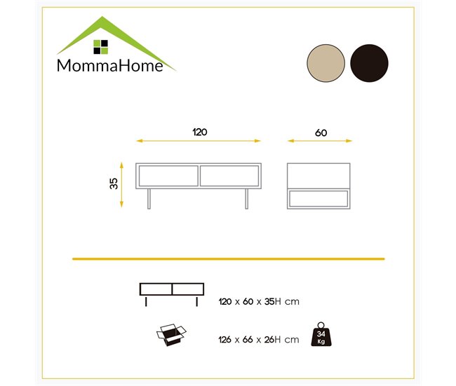Mesa de Centro rectangular - Modelo RIO Beige