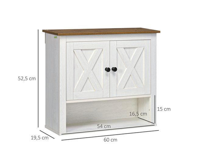 Armario de Pared Melamina de Madera kleankin, hogar - baño 60 Blanco