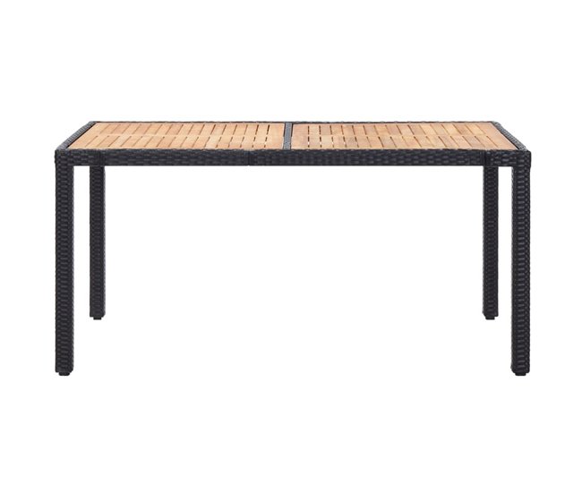 Set comedor de jardín cojines Negro