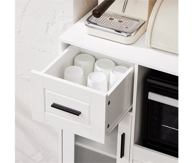 Aparador de Cocina para Microondas con Ruedas SoBuy FSB78-W 40 Blanco