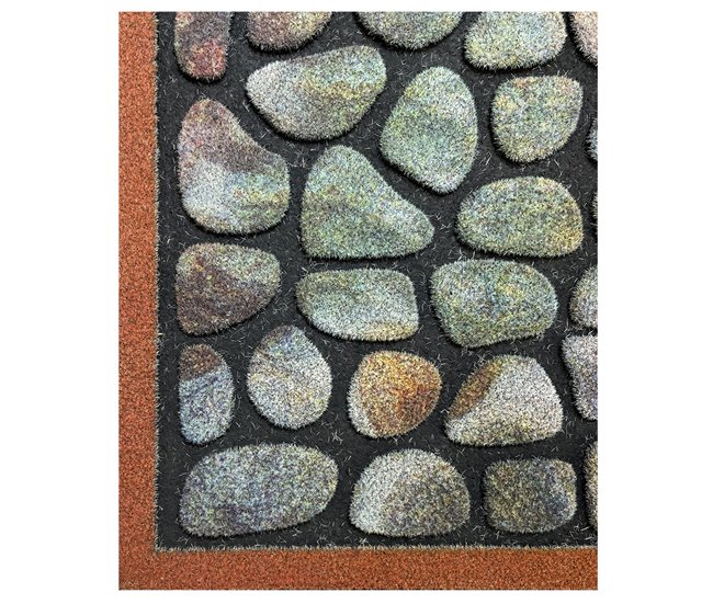 Acomoda Textil – Felpudo de Entrada, Alfombra Rectangular de Goma Naranja