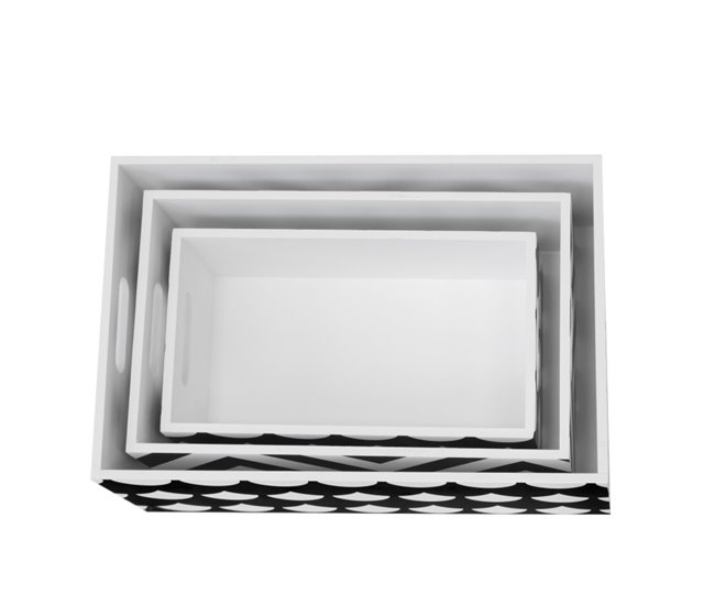 Cajas Set de 3 Blanco/ Negro