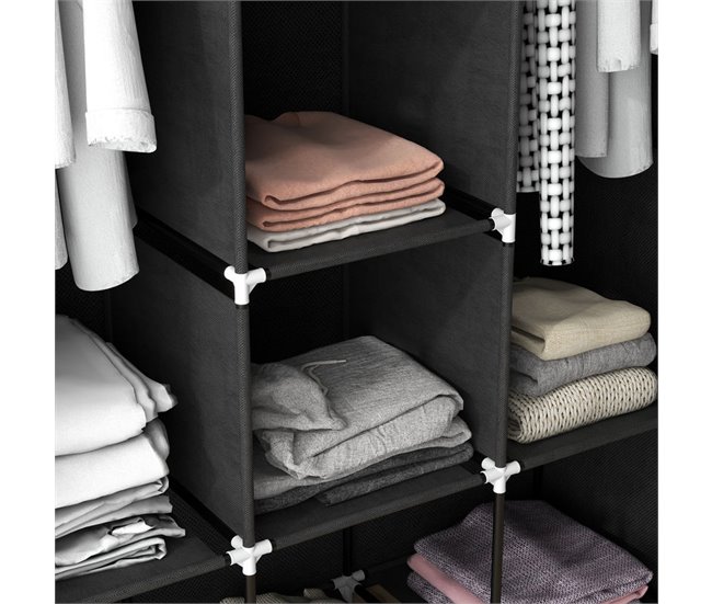 Armario de Tela Tela no Tejido, Acero HOMCOM Negro