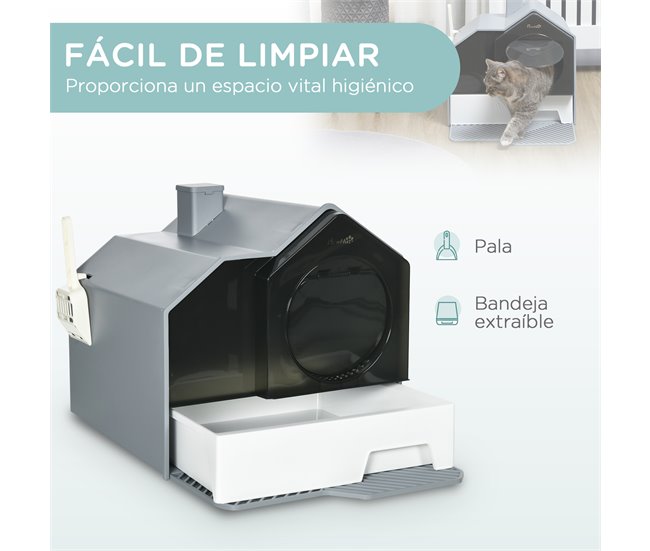 Arenero para Gatos PP, ABS PawHut Gris
